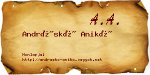 Andráskó Anikó névjegykártya