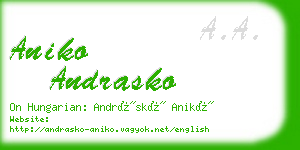 aniko andrasko business card